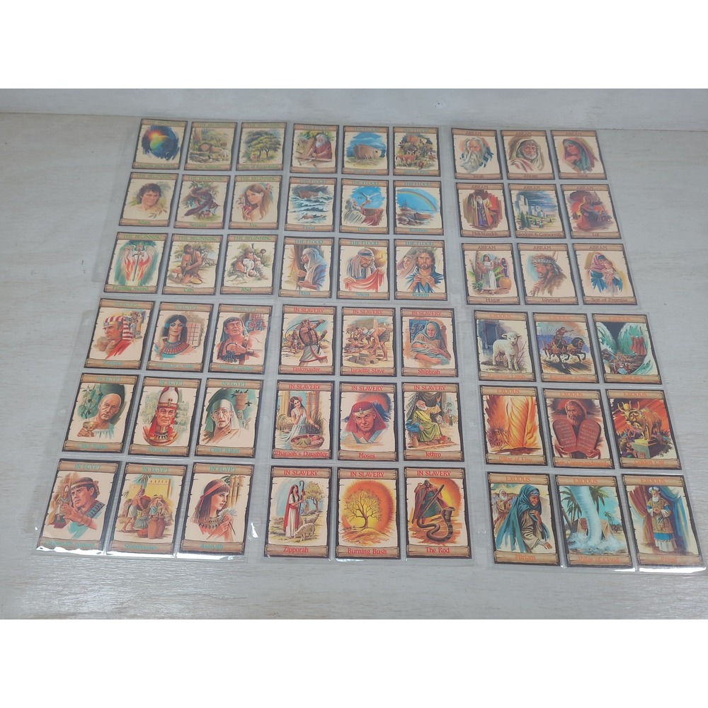 Vintage Bible Story Trading Cards Old Testament Lot of 91 Collection Noah Moses